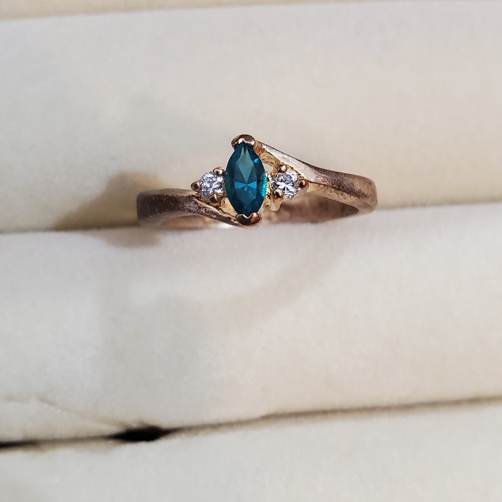 Brass and Blue Stone Ring